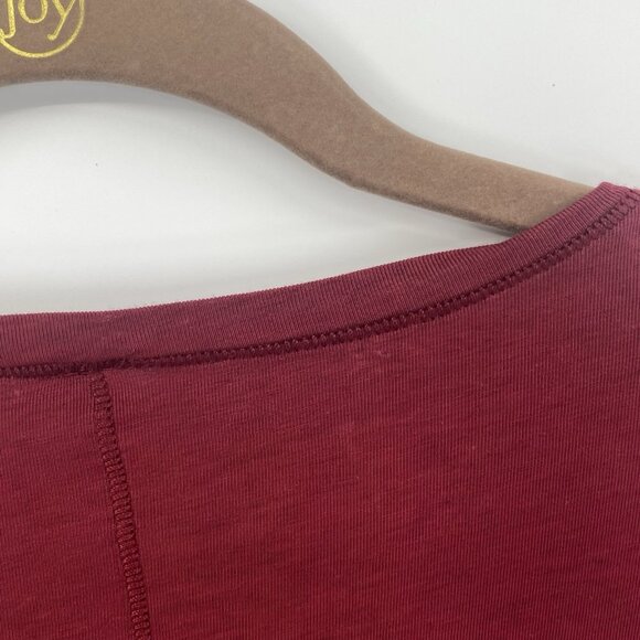 Lululemon Size M (NO SIZE TAG) Red Maroon Anahatasana Scoop Long Sleeve Tee Pima - Picture 10 of 13